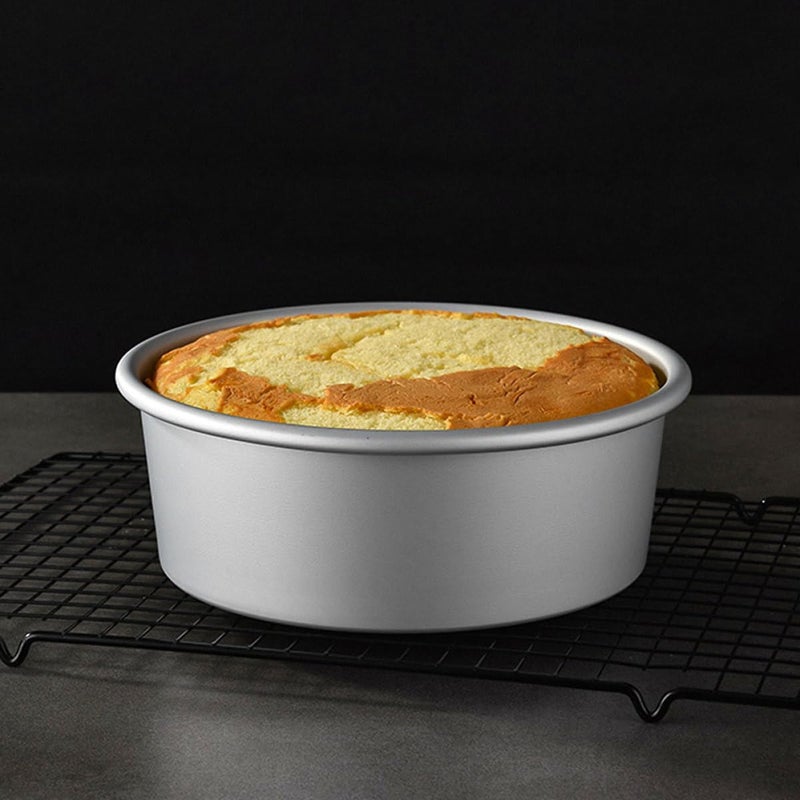 4 Inch Anodized Aluminum Round Cake Molds Set Of 4 Removable Bottom Baking Pans - Image 5