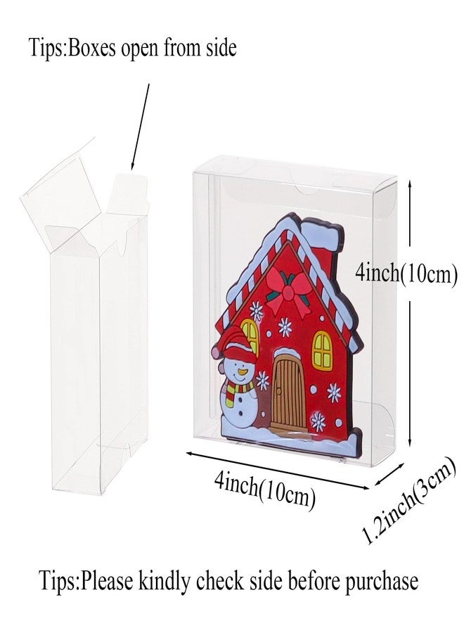 ROSPAKTEK 100Pcs Plastic Clear Single Treat Boxes with Full Window - 4x4x1.2inch, Dessert Box for Macarons, Donuts, Parties & Holidays - Image 3