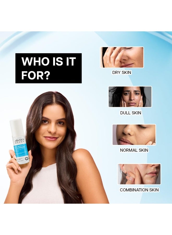 JOVEES HERBAL Jovees Derma 4% Niacinamide & Rice Water Toner Enriched With Rice Extracts for Glass Skin Glow | Hydrates Skin, Fades Blemishes & Pore Tightening Mist | Normal to Dry Skin | 100ml - Image 2