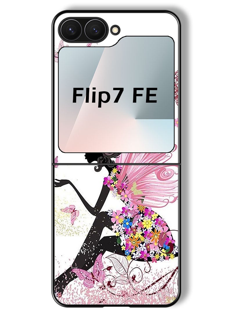 Theodor Case Compatible with Samsung Galaxy Z Flip 7 FE 6.7 Inch Protection Shockproof Bumper Cover Butterfly Girl - Image 1