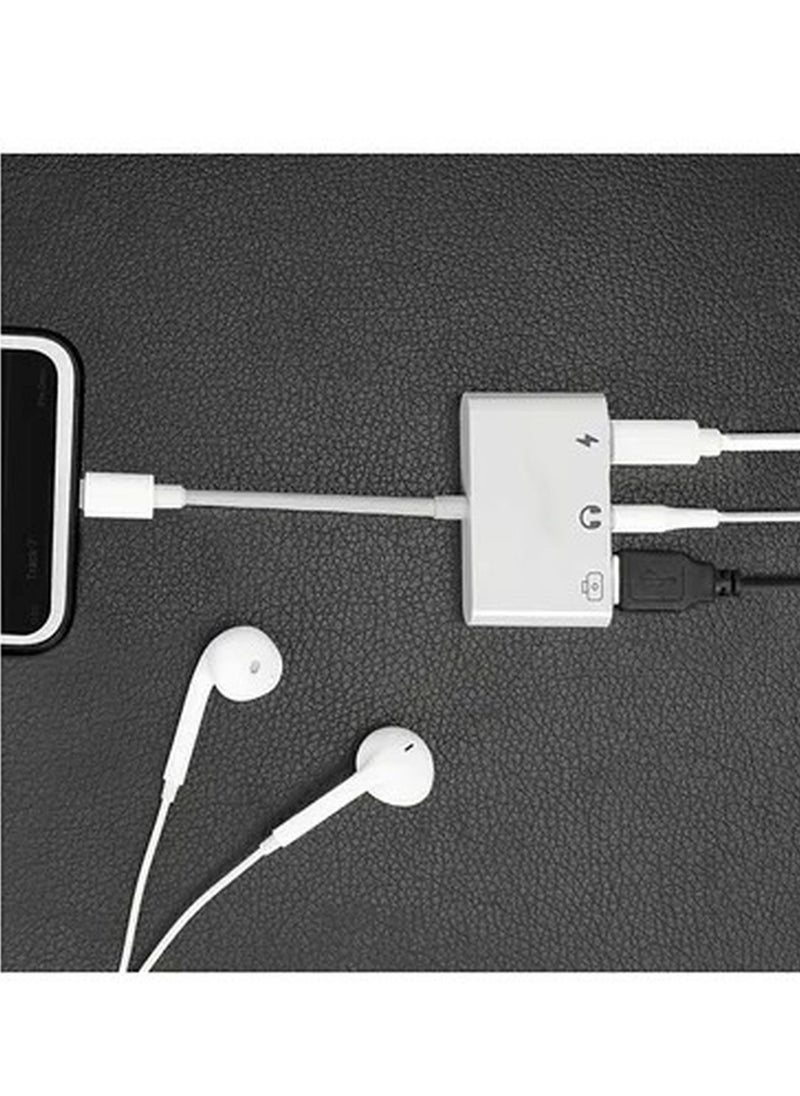 Rabos - 3-In-1 Media Hub With Lightning Connector White - Image 1