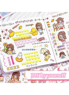 Generic Adorable Cartoon Character Sticker Book Featuring 1,000 Mini Self-Adhesive Decorative Stickers - Perfect for DIY Scrapbooking, Journaling, and Crafting; Includes Irregular Shapes with Shimmery Finish and Portable Design for Easy Use in Notebooks, Diaries, and Office Supplies  - Image 4