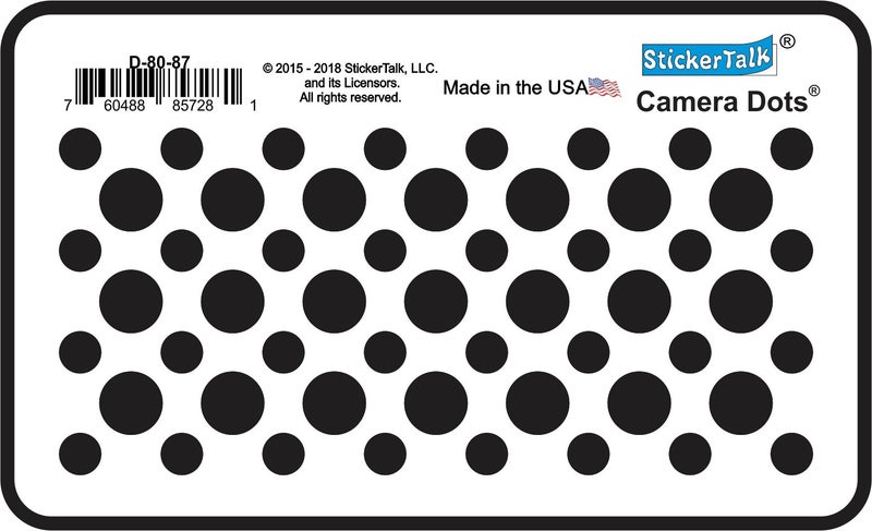 StickerTalk Original Camera Dots Webcam Covers, 1 Sheet of 32 Stickers at 0.25 inches Diameter, 21 Stickers at 0.375 inches Diameter. - Image 2