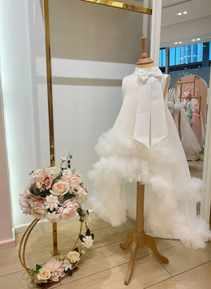 Via Bambino Fancy White Dress PP 26090