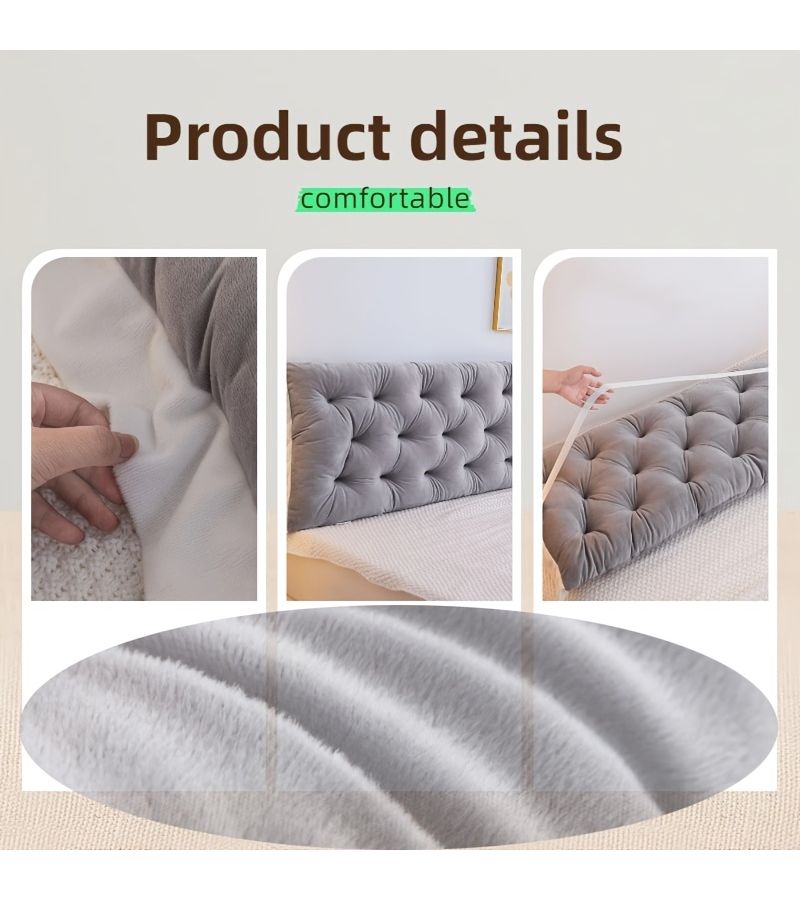 Elegant Coffee 70.87inch Ergonomic Brushed No Wash Double Backrest Pillow All Seasons Easy Reading Neck And Back Support Lightweight Comfortable Reading Nook Essential Relieves Fatigue Suitable Bed Chair Bay Window - Image 4