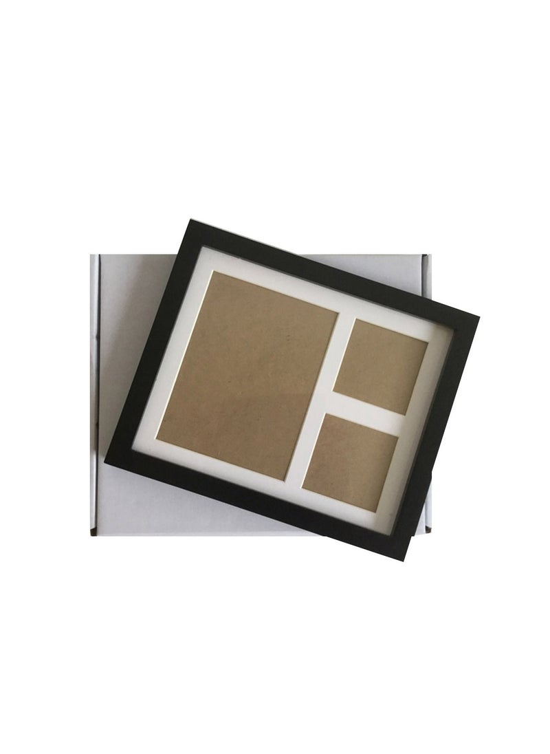 Generic - 1 Piece Baby Handprint & Footprint Frame Kit Clay Casting & Photo Memory Keepsake Frame (Black Frame, Blue Clay) - Image 1