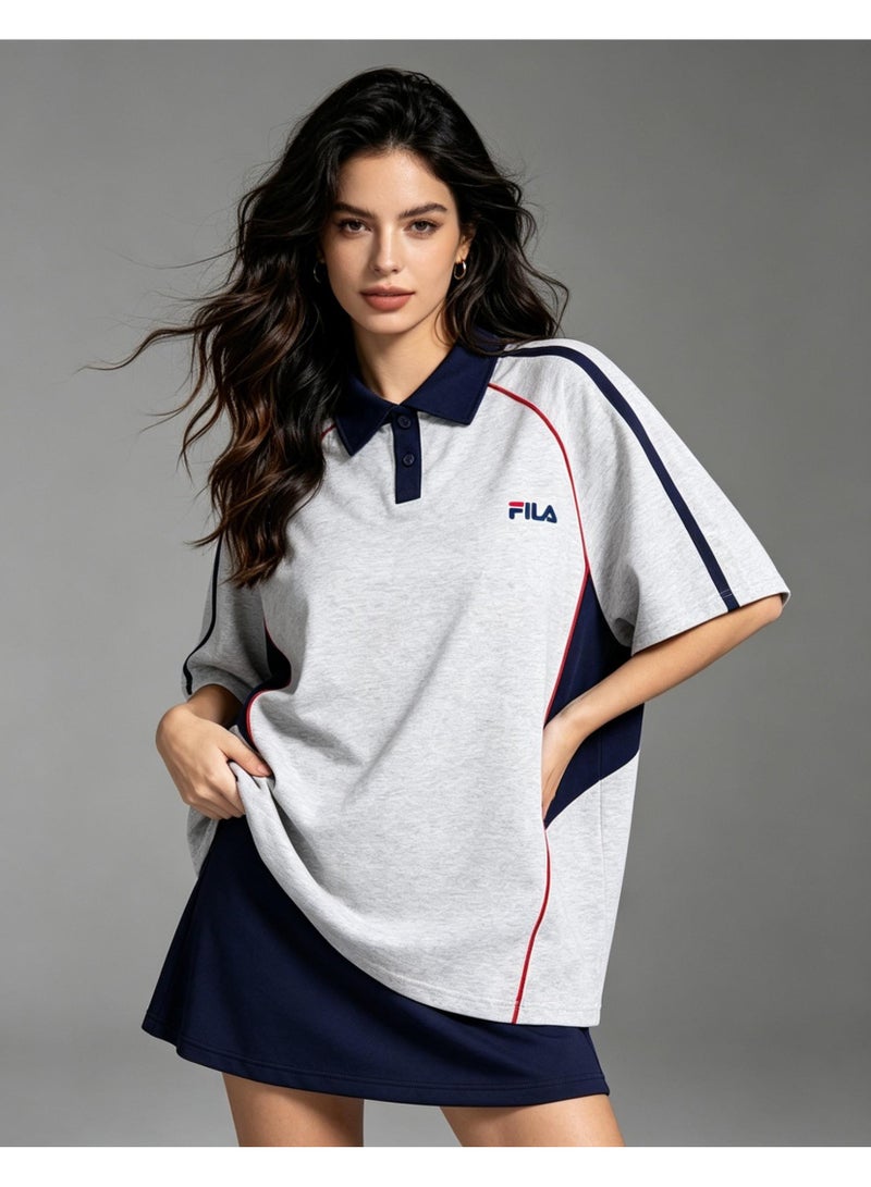 FILA lapel short sleeve Polo shirt, unisex. Suitable for outdoor sports and fitness. - Image 1