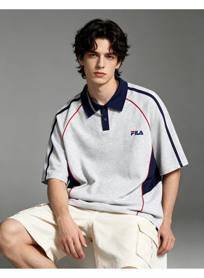 FILA lapel short sleeve Polo shirt, unisex. Suitable for outdoor sports and fitness. - Image 2