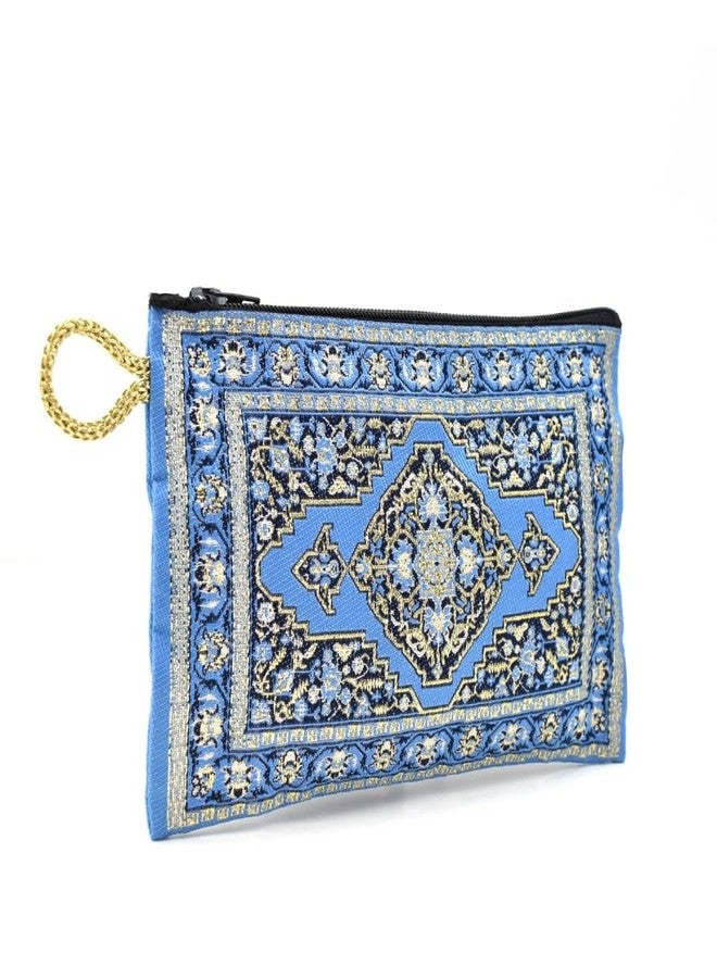 BDM - Turkish Floral Print Coin Purse - Azul - Image 1