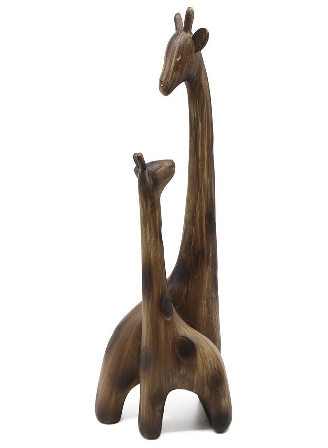 Lukitas Giraffes Statue and Sculpture Decor, Mom-and-Baby Giraffe Figurine, Creative Desktop Decorative Ornaments, Resin 11'' - Image 1