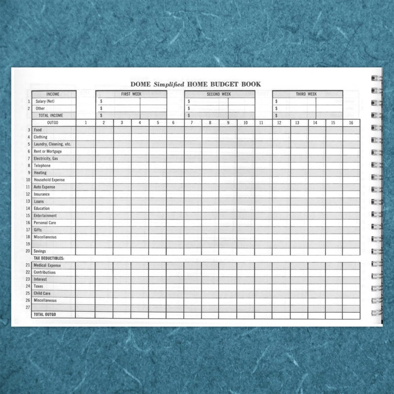 Dome(R) Simplified Home Budget Book, 7 1/2in. x 10 1/2in., Teal - Image 4