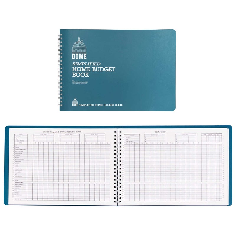 Dome(R) Simplified Home Budget Book, 7 1/2in. x 10 1/2in., Teal - Image 1