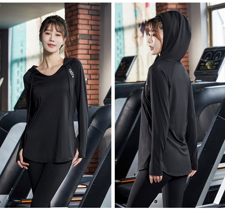 Generic Yoga top womens running workout clothes quick-drying T-shirt fat kg loose sports breathable large plus size yoga clothes slimming Brown 