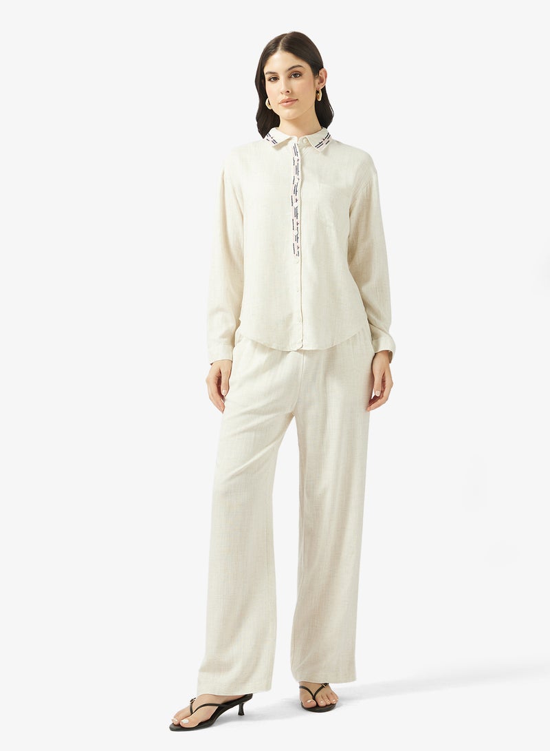 Ripples Ladies Co-ord Set With Long Sleeves Top & Wide-Leg Pant - Image 1