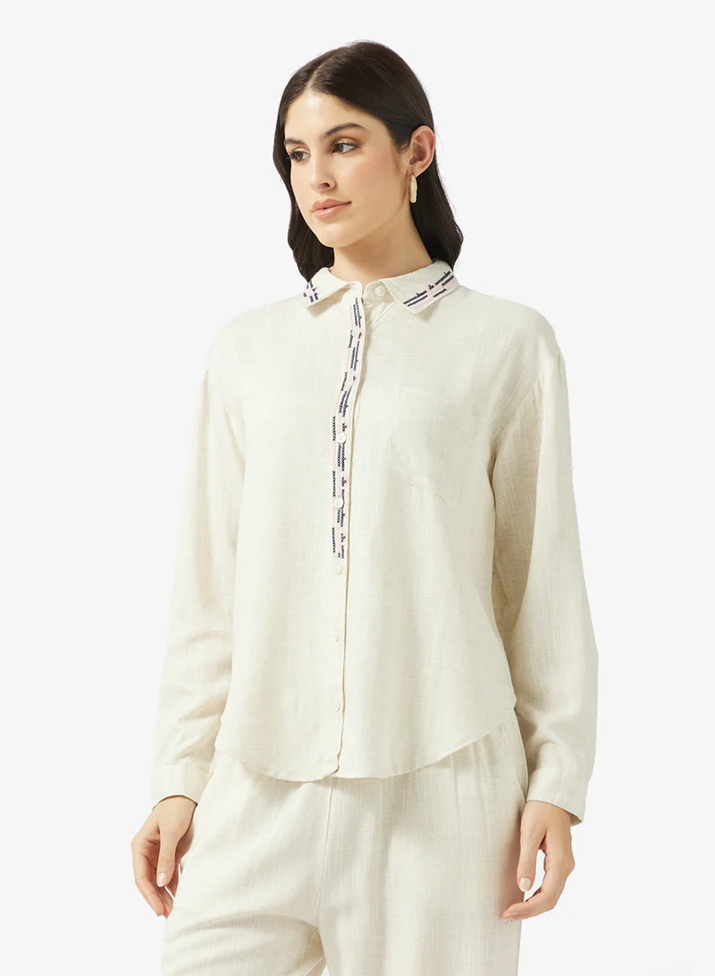 Ripples  Ladies Co-ord Set With Long Sleeves Top & Wide-Leg Pant for Women | Best Price UAE