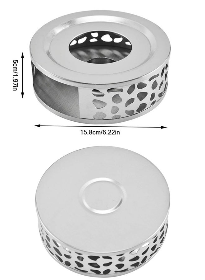 سخان شاي Silhouette - سخان إبريق شاي من الفولاذ المقاوم للصدأ المصقول مع حامل شمعة صغيرة وشمعة - Image 2