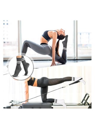3 Pairs Yoga Socks For Women，Non Slip Socks Pilates Socks For Yoga,Pilates， Ballet, Dance, Workout, Hospital - view 2