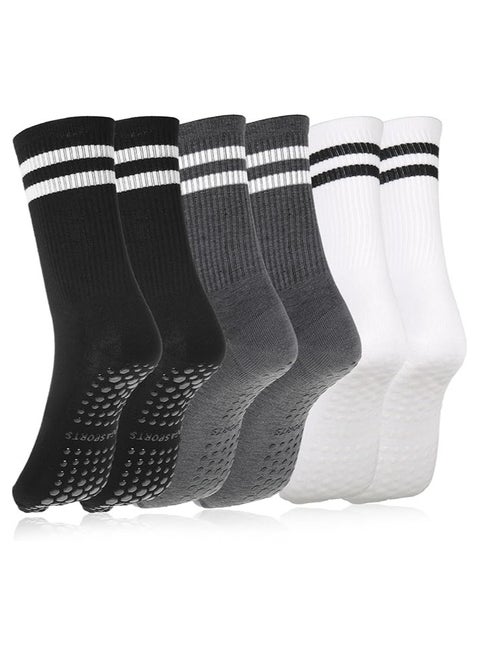 3 Pairs Yoga Socks For Women，Non Slip Socks Pilates Socks For Yoga,Pilates， Ballet, Dance, Workout, Hospital