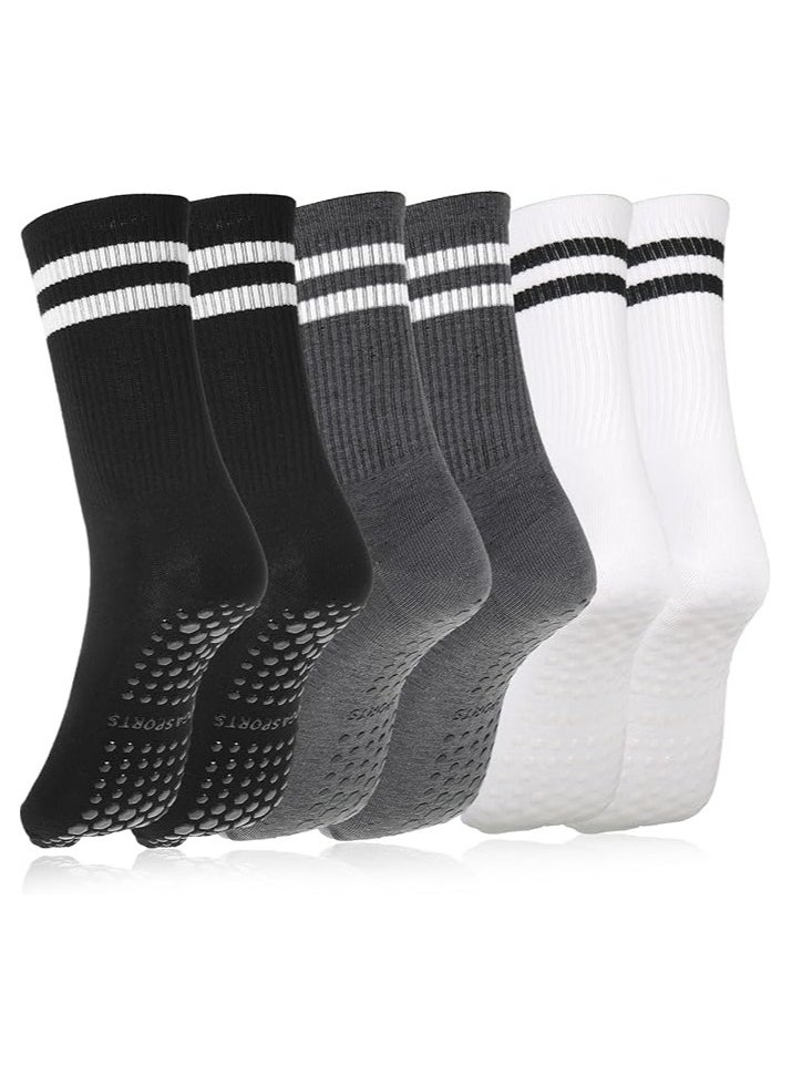 DELGREEN 3 Pairs Yoga Socks For Women，Non Slip Socks Pilates Socks For Yoga,Pilates， Ballet, Dance, Workout, Hospital  - Image 1