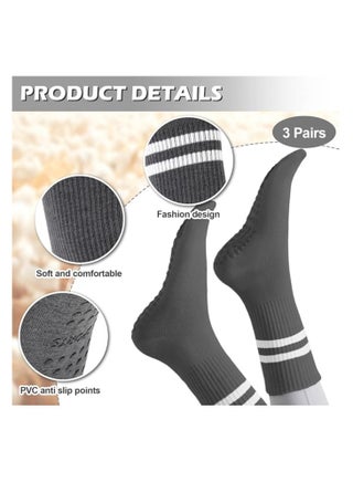 3 Pairs Yoga Socks For Women，Non Slip Socks Pilates Socks For Yoga,Pilates， Ballet, Dance, Workout, Hospital - view 3