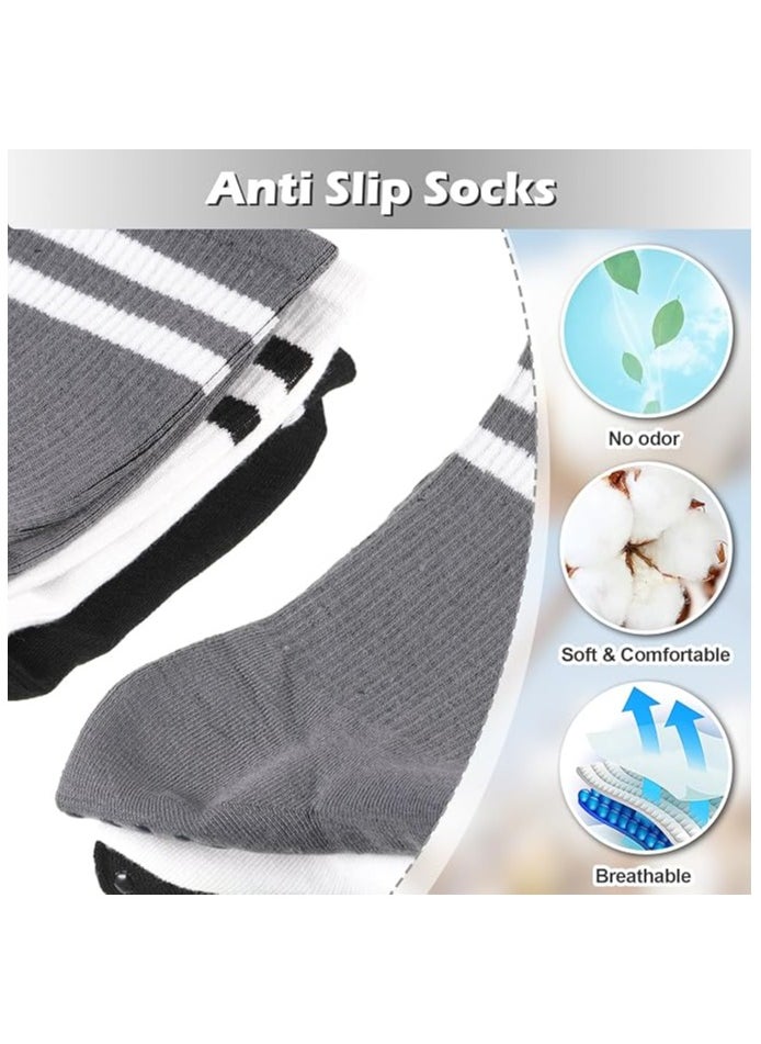 DELGREEN 3 Pairs Yoga Socks For Women，Non Slip Socks Pilates Socks For Yoga,Pilates， Ballet, Dance, Workout, Hospital  - Image 4