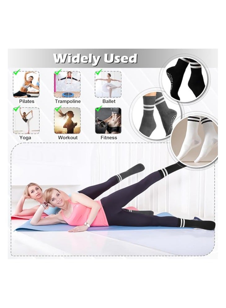 3 Pairs Yoga Socks For Women，Non Slip Socks Pilates Socks For Yoga,Pilates， Ballet, Dance, Workout, Hospital