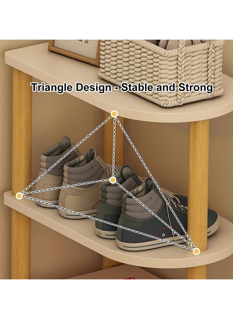 Hihonor 5 Tiers Shoe Rack, Stackable Space-Saving Shoe Storage Shelf for Closet, Multi-Function Free Standing Shoe Organizer for Entryway, Modern Shoe Cabinet for Hallway Bedroom Living Room - Image 5