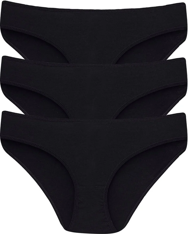 Arma Yıldız Black 3-Pack Women's Panties Cotton Briefs