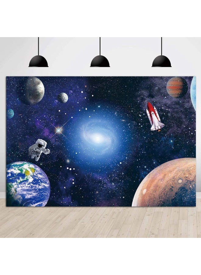 CGXINS - Outer Space Photography Backdrop for Baby Kids Astronaut Themed Birthday Party Decoration Universe Galaxy Stars Newborn Baby Shower Photo Background 5x3ft - Image 1