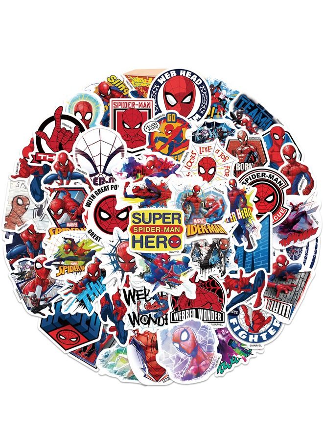 50 قطعة الكرتون سوبر بطل الرجل العنكبوت الديكور الغيتار الأمتعة DIY ملصقات للماء - Image 1