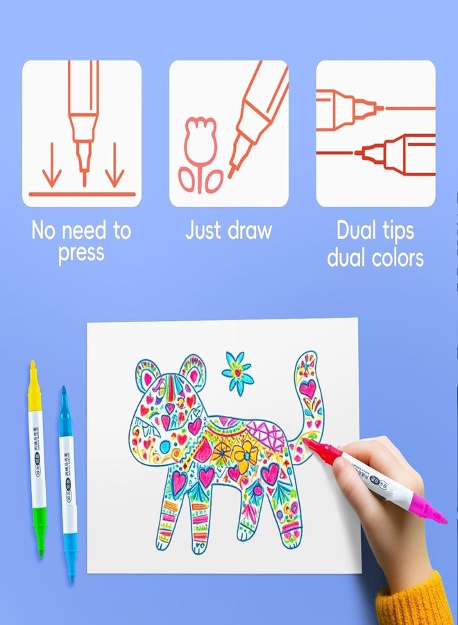 Corslet Dual Tip Acrylic Paint Markers Set 24 Pastel Colors Acrylic Paint Pens | Acrylic Pens for Painting Rectangular Highlighter Pens for Artists Journals Diy Crafts Calligraphy Markers Set (24) - Image 4