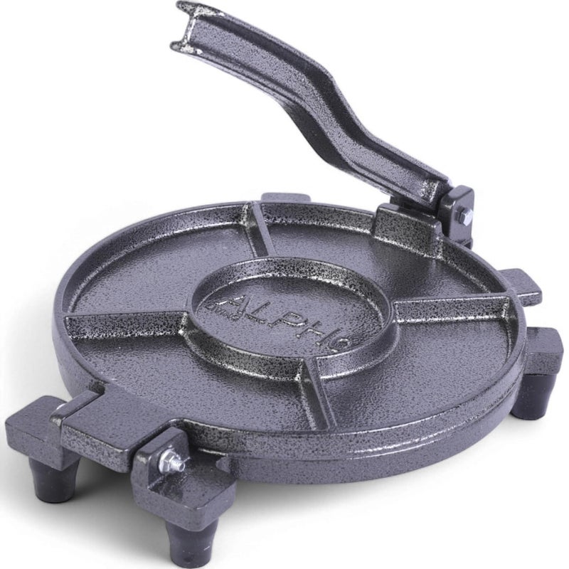 ALPHA LIVING Tortilla Press â€“ 10 Inch Cast Iron Quesadilla Maker â€“ Heavy Duty Empanada Maker Press â€“ Cast Iron Tortilla Maker for Kitchen, Home Use - Image 1