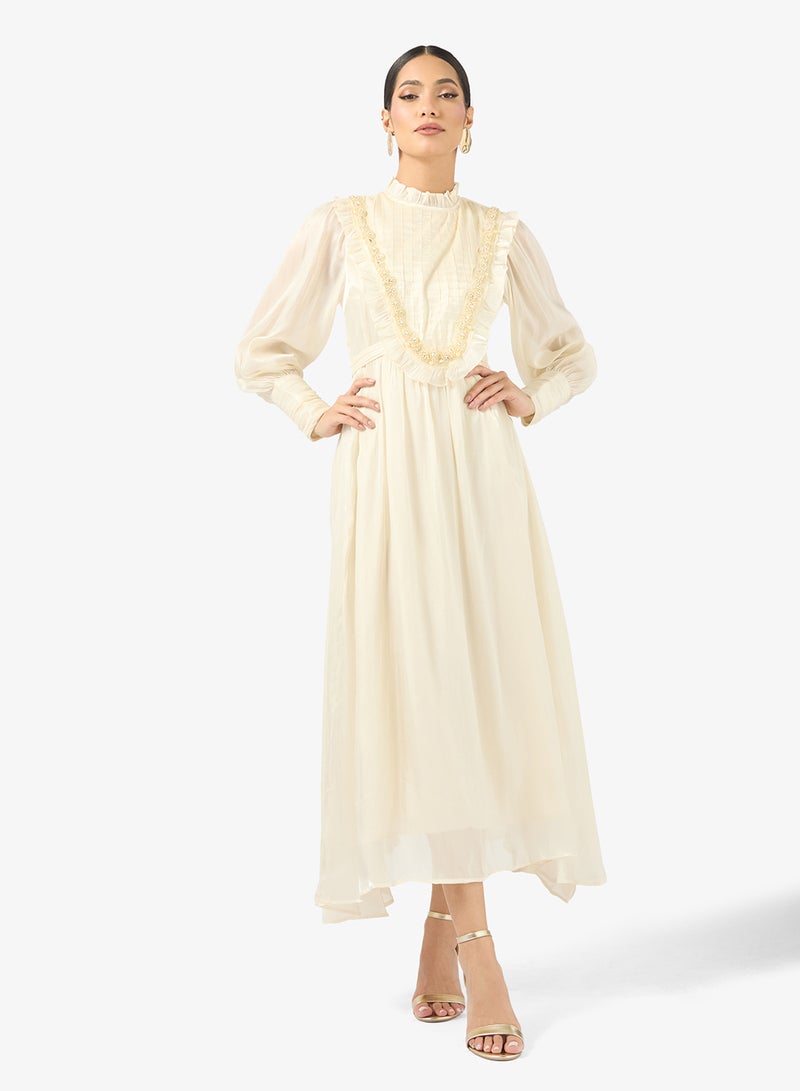 Khizana Dress With Embellished Yoke - Image 1