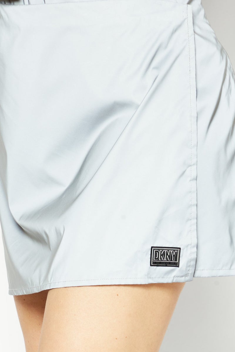 DKNY Sport Women Sportswear Fit Solid Mini Skirt, Silver  - Image 3