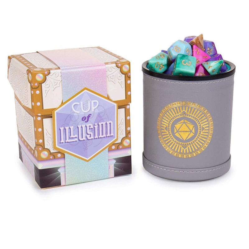 Wiz Dice Cup of Illusion - 35 Polyhedral DND Dice & Dice Shaker Cup & Box for Storage (5 Set of 7 Unique Colors) -Polyhedral Role Playing Dice in Unique Colors - DND Accessories for TTRPG Dice Games - Image 3