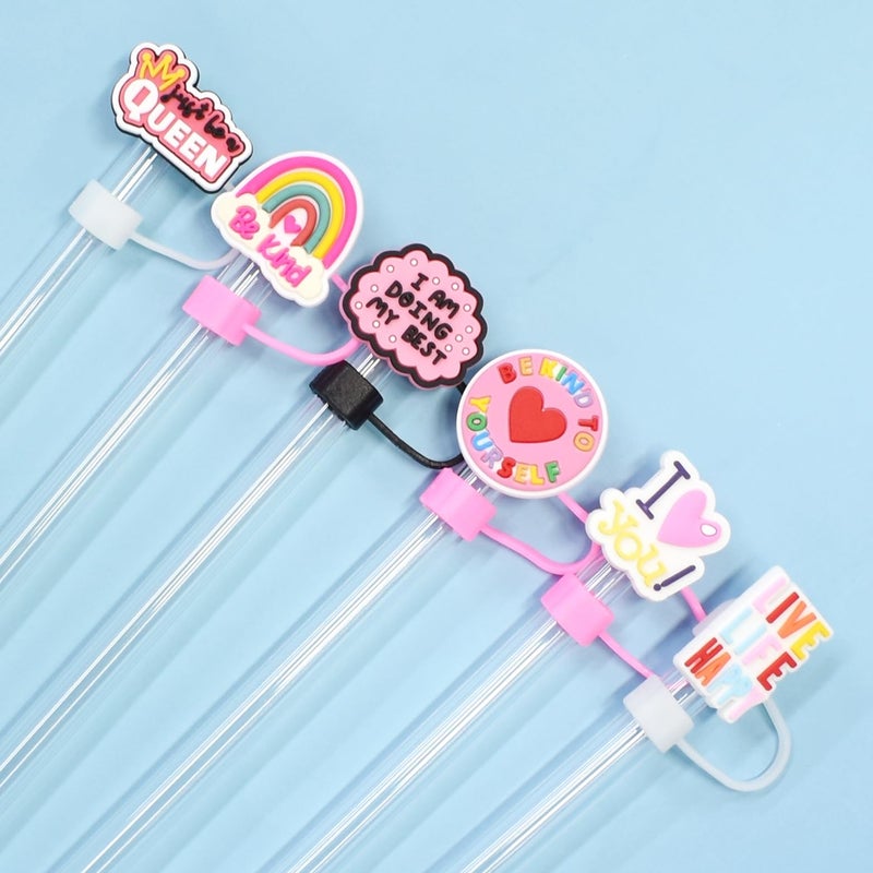 Pabucle 20 Pack Straw Covers Cap for Tumblers, 10mm Cute Dust-Proof Straw Topper for Water Bottles Stanley Cups accessories Gifts For Women Party Favors - Image 3
