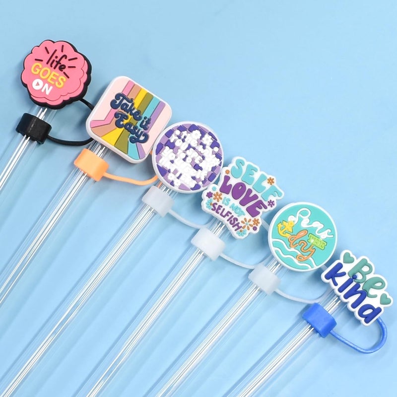 Pabucle 20 Pack Straw Covers Cap for Tumblers, 10mm Cute Dust-Proof Straw Topper for Water Bottles Stanley Cups accessories Gifts For Women Party Favors - Image 2