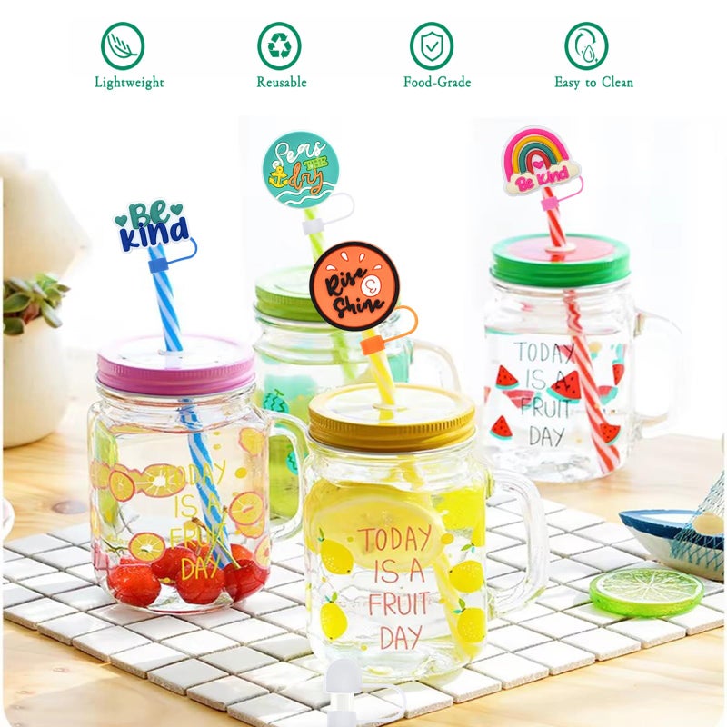 Pabucle 20 Pack Straw Covers Cap for Tumblers, 10mm Cute Dust-Proof Straw Topper for Water Bottles Stanley Cups accessories Gifts For Women Party Favors - Image 5