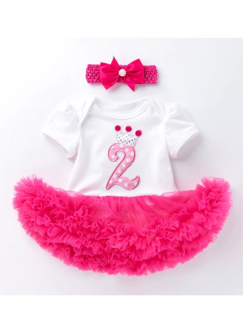 We Happy 3-Piece 2nd Birthday Baby Girls Dress Princess Costume  - Image 1