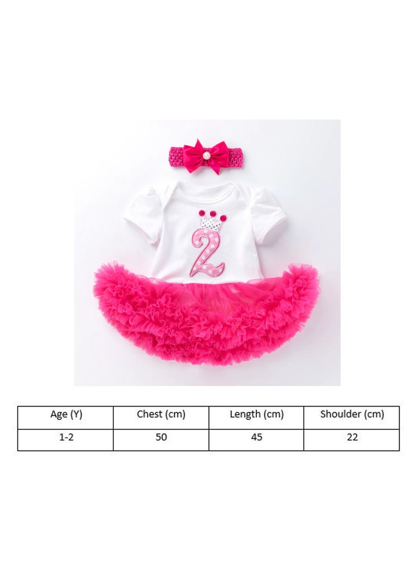 We Happy 3-Piece 2nd Birthday Baby Girls Dress Princess Costume  - Image 3