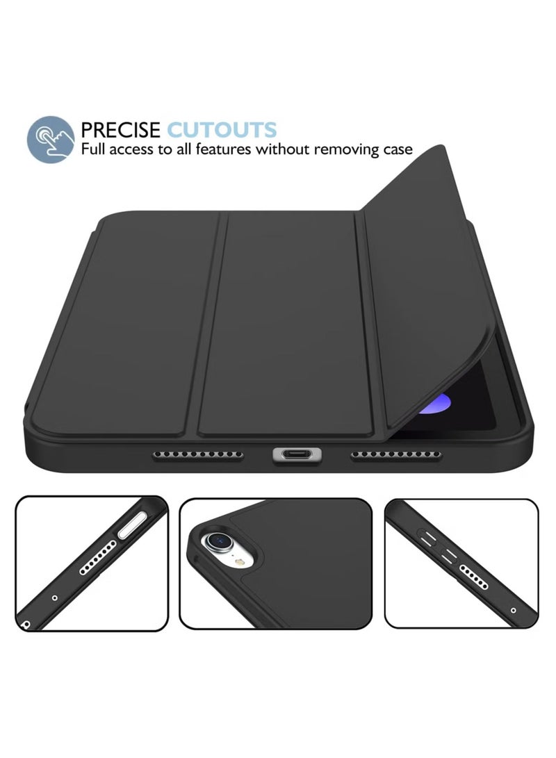 ELTRAZONE iPad Mini 7 Case 2024 – A17 Pro 8.3-Inch 7th Generation Case with Pencil Holder, Trifold Stand, and Soft TPU Back, Black - Image 5
