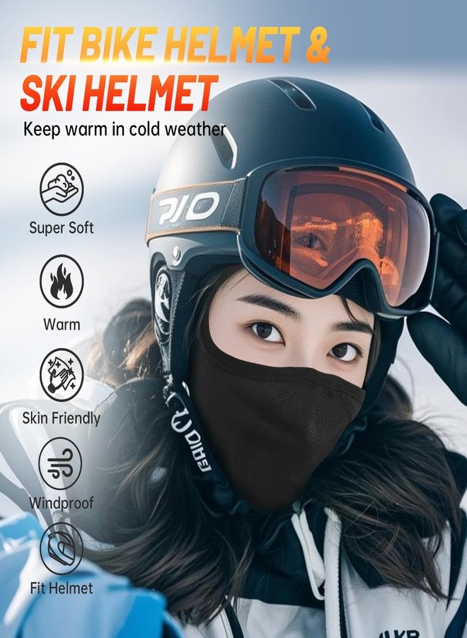 Kewig Balaclava Ski Mask with Glasses Holes for Men Women, Winter Face Mask Thermal Cover for Cold Weather for Motorcycle Snowboard Cycling Black - Image 5