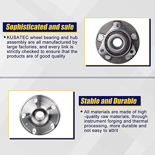 KUSATEC 513282 Front/Rear Wheel Bearing and Hub Assembly Compatible with Cadillac CTS/AWD XTS 2008-2019, Chevy Camaro LS LT SS, Impala 2018 2019, 5 Lug w/ABS - Image 4
