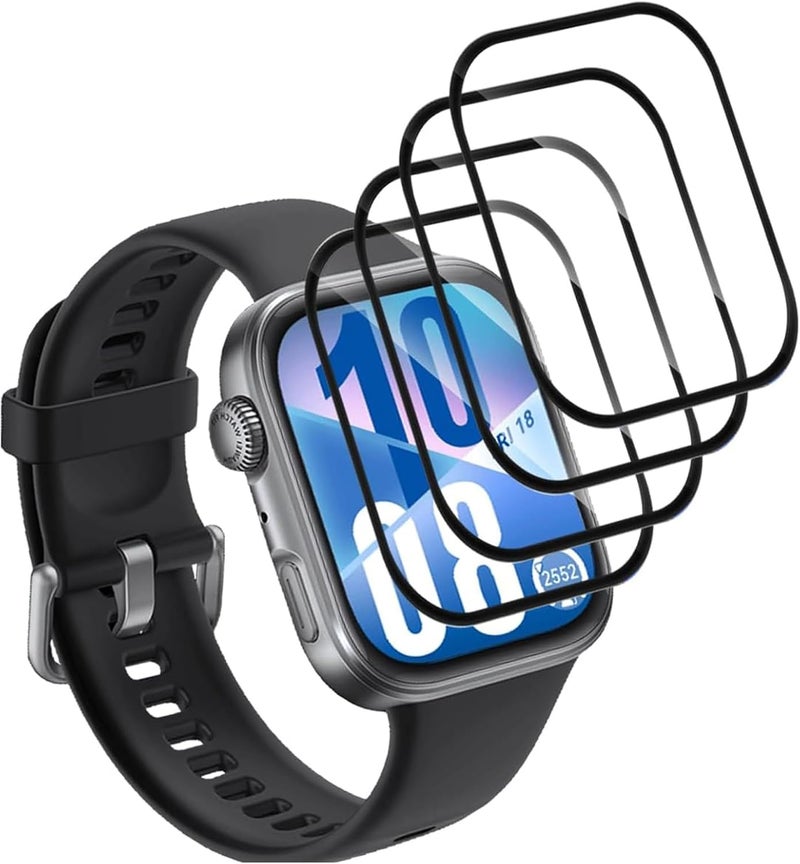 Ahlan Upgrade [4 Pack] Screen Protector Compatible with HUAWEI Watch FIT 4, 3D Full Coverage lexible TPU Smartwatch Protective Film, Anti-scratch, HD Clear (For Watch Fit 4) - Image 1