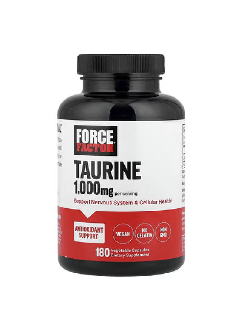 Taurine, 180 Vegetable Capsules (1000mg per Serving)