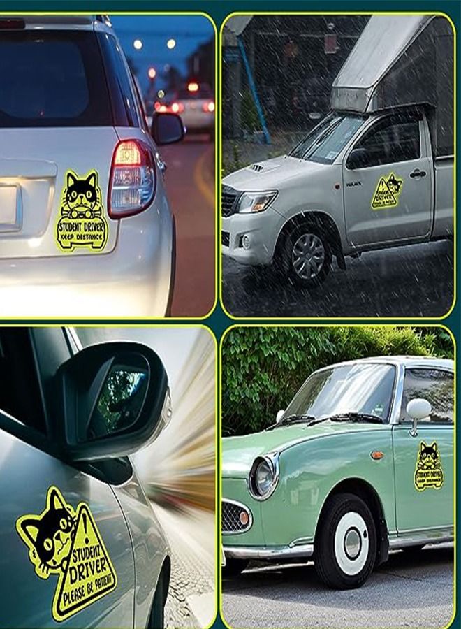 Generic Set of 3 Reflective Student Driver Magnets For Car New Drivers Stickers Please Be Patience Signs Keep Your Distance Sticker Decals Car Magnets Safety Signs Car Bumper Magnets Vehicle Signs  - Image 5