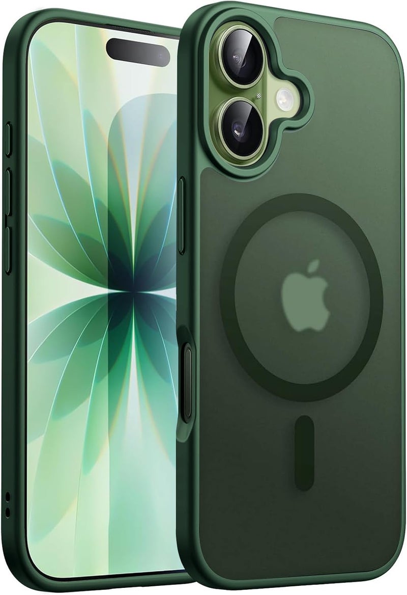 Elzzi Magnetic for iPhone 17 Case, [Full Camera Protection] [Compatible with Magsafe] [Translucent Matte] Shockproof Protective Phone Case for Men & Women - Forest - Image 1