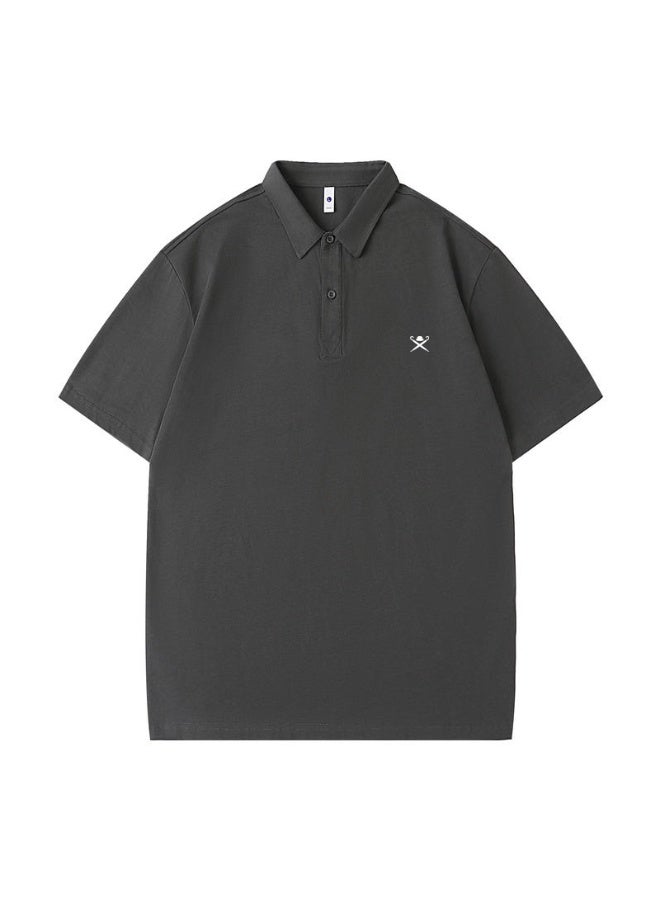 هاكيت لندن Hackett London Unisex solid color with printed LOGO shirt, loose lapel and short sleeve couple sports Polo shirt. - Image 3