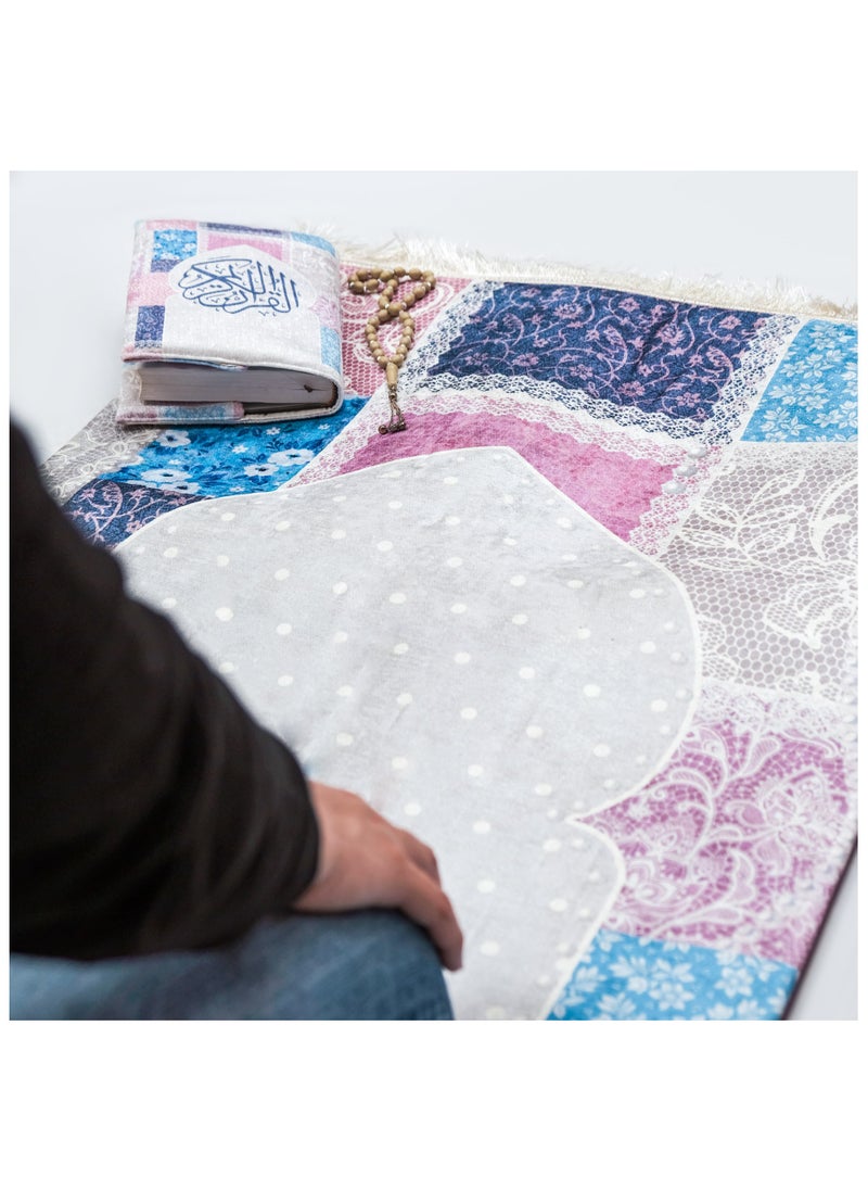 Handmade - Pearls of Love Padded Prayer Mat and Quran Cover Set - Image 1