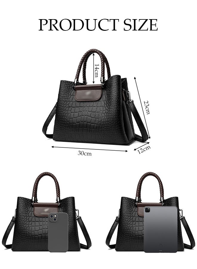 DUNISO Women's Shoulder Bag, Soft Leather Messenger Bag, Simple And Fashionable Handbag, Woven Bucket Bag With Leaf Pendant, Adjustable Shoulder Strap, Suitable For Commuting, Travel, Shopping, Storage And Organization  - Image 2